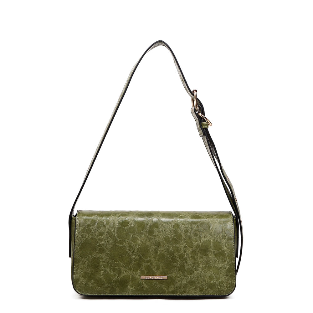 Bolsa Baguete Fivela Verde