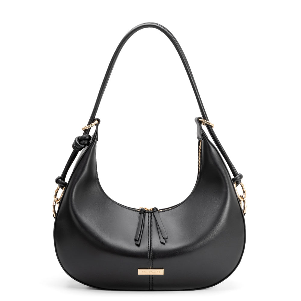 Bolsa Hobo Argolas Preto