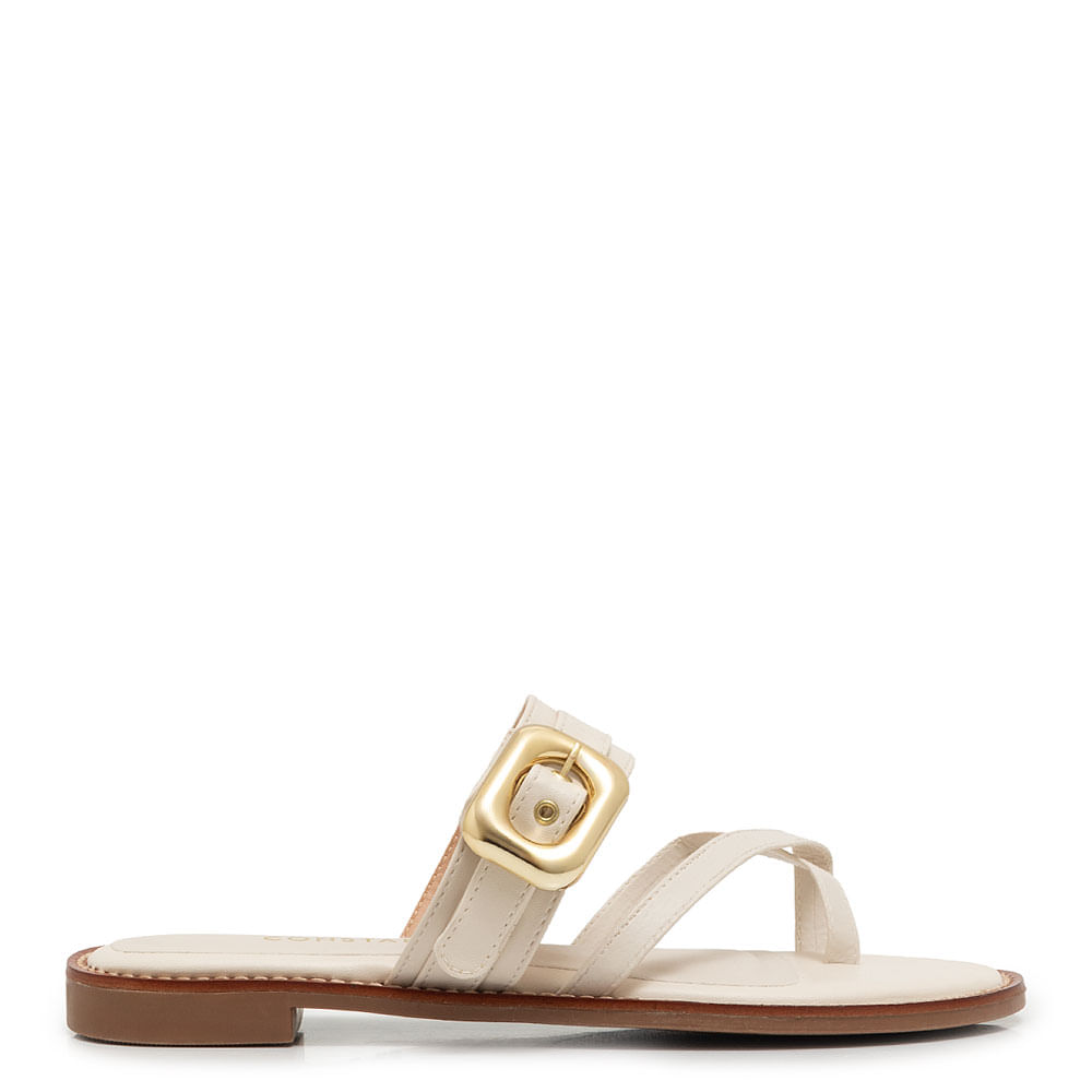 Rasteira Fivela Off White