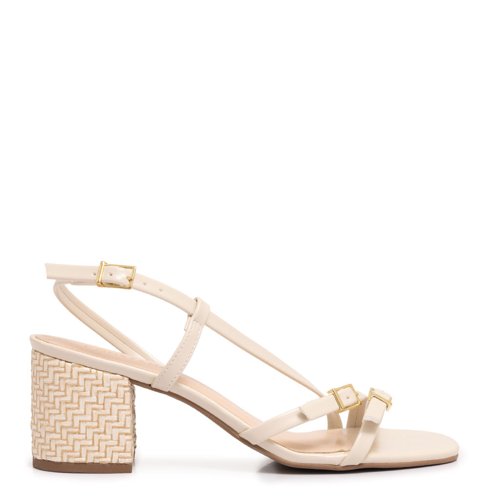Sandália Off White Fivelas