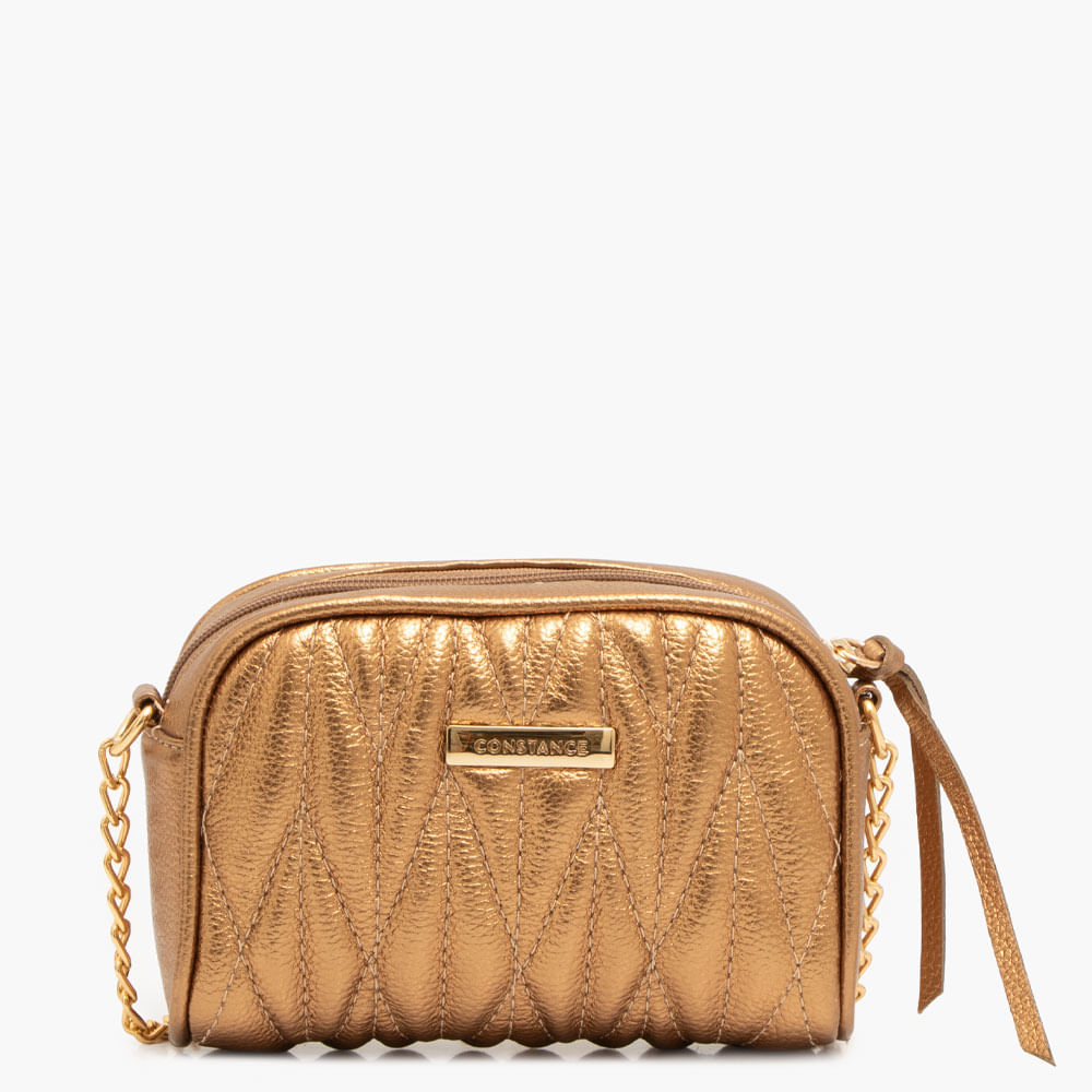 Bolsa Tiracolo Pequena Couro Bronze