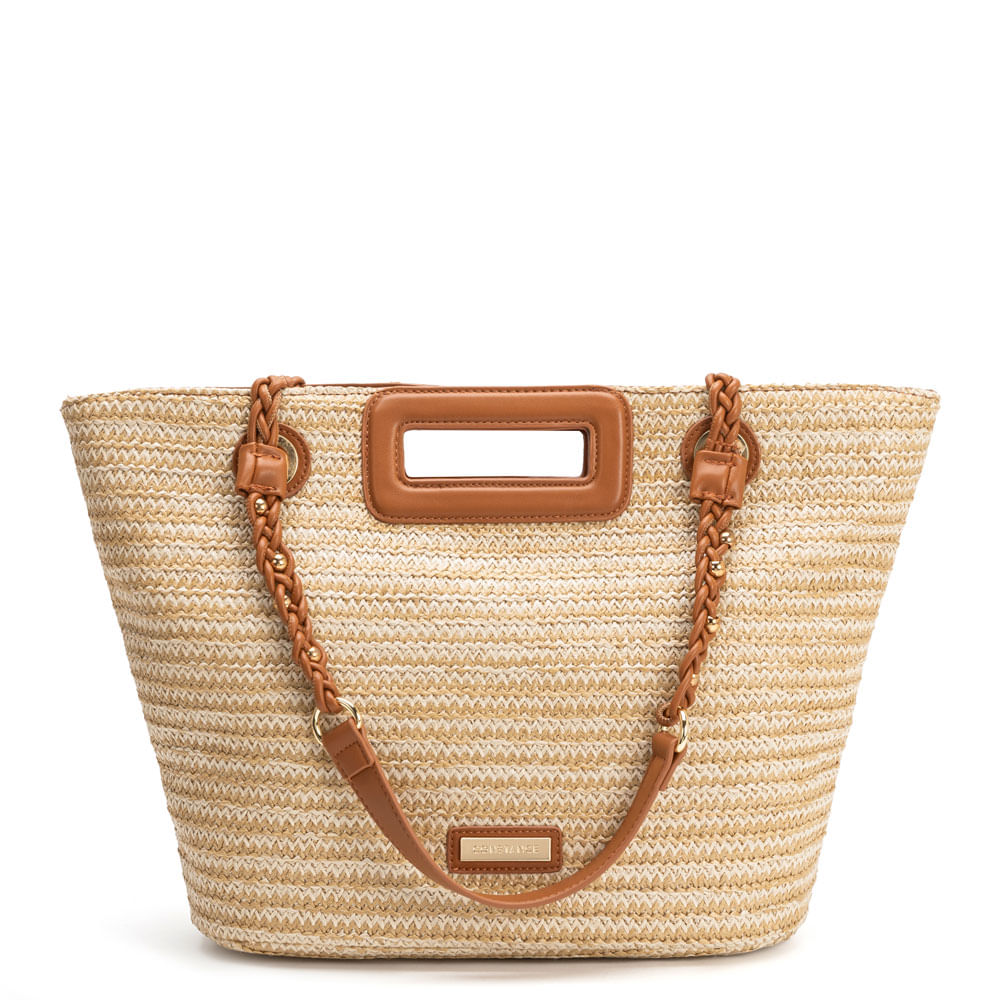 Bolsa Shopping Alça Trançada Caramelo