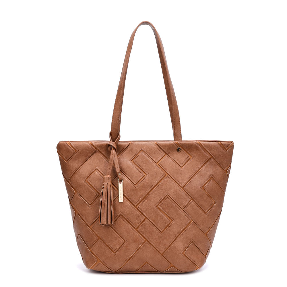 Bolsa Shopping Recortes Caramelo