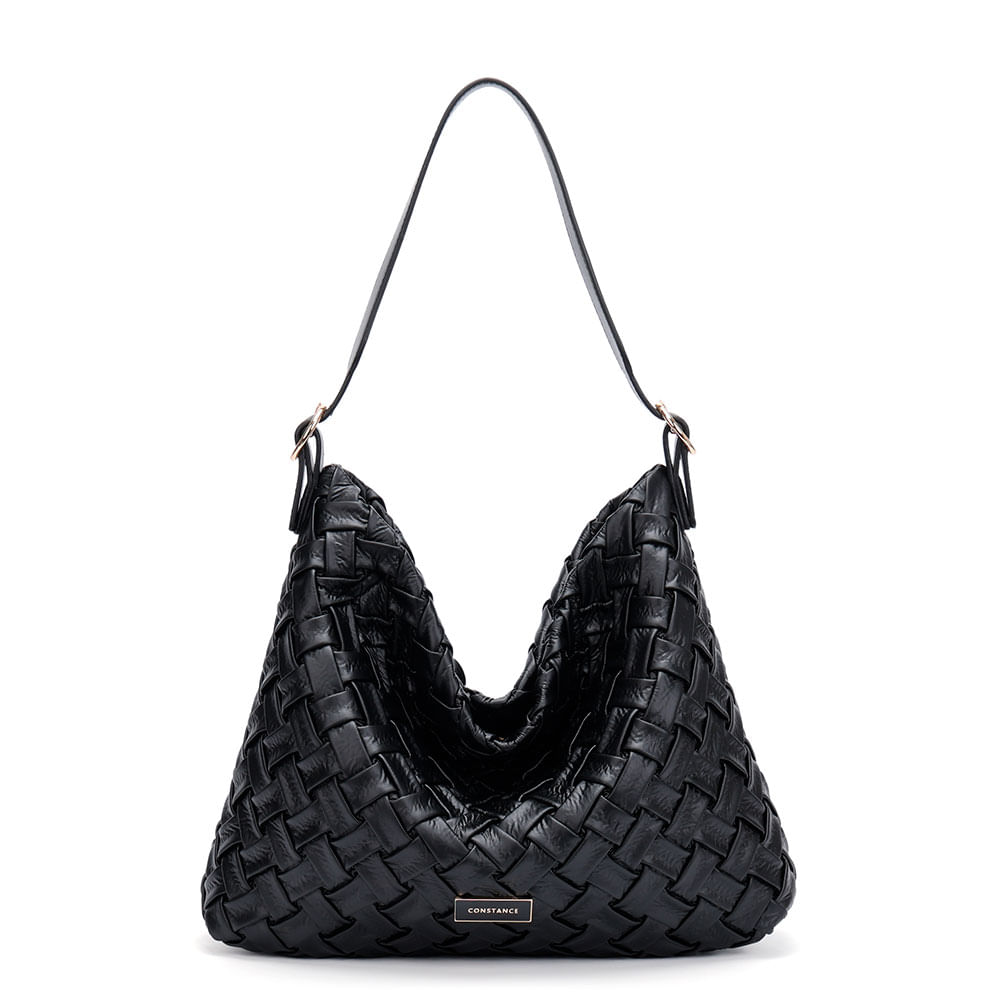 Bolsa Hobo Tressê Grande Preto