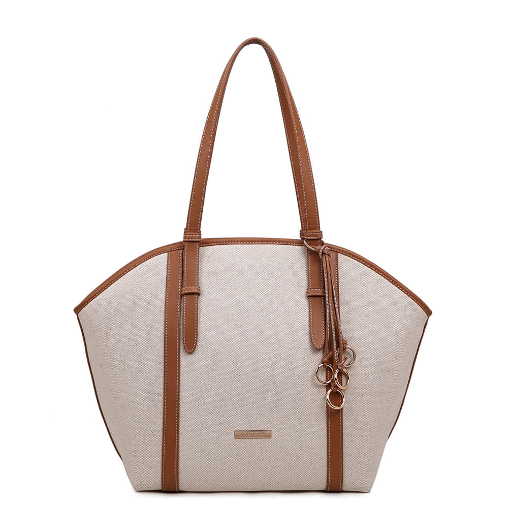 Bolsa Shopping Tecido Bege