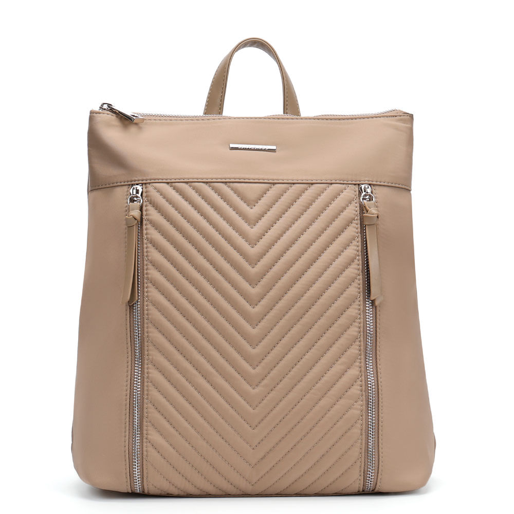 Mochila Matelassê Nylon Bege
