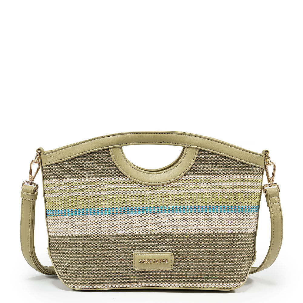 Bolsa de Mão Listrada Verde