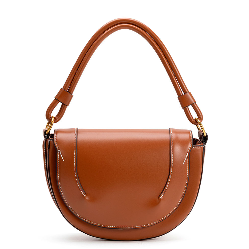 Bolsa Tiracolo Arredondada Caramelo