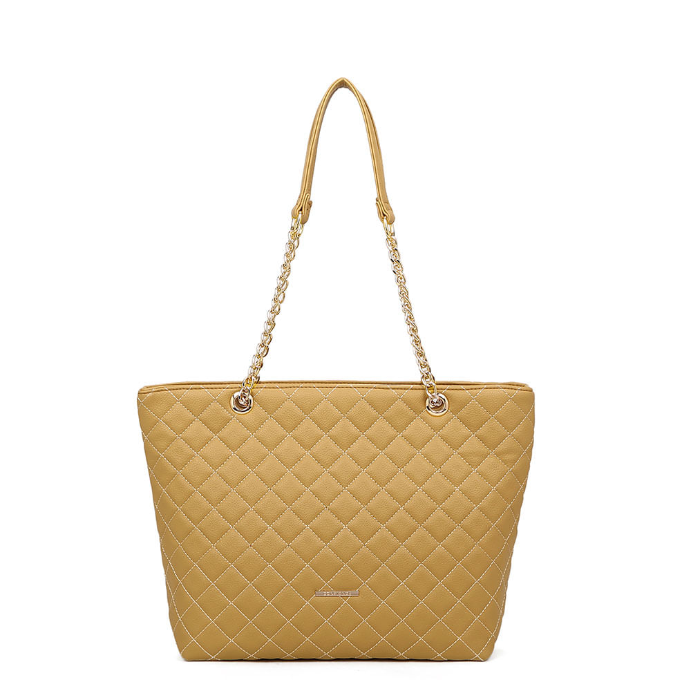 Bolsa Shopping Matelassê Mostarda