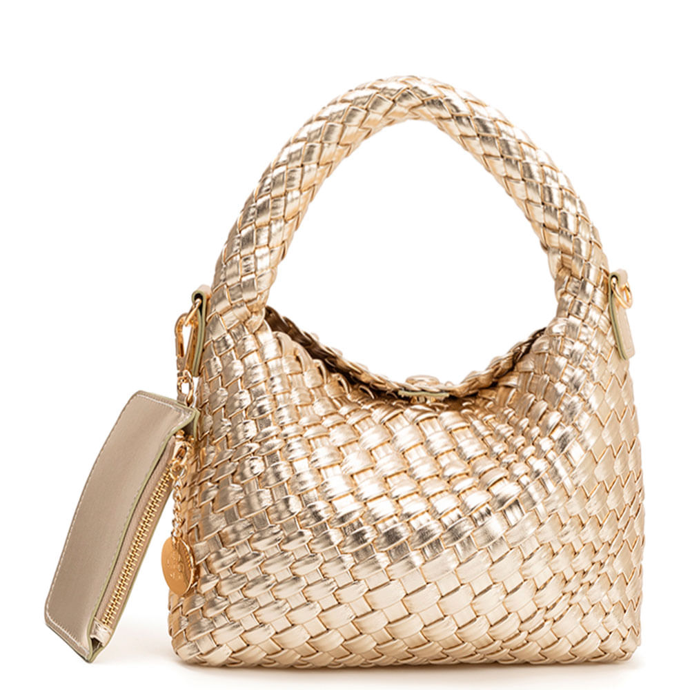 Bolsa Tiracolo Tressê Dourada