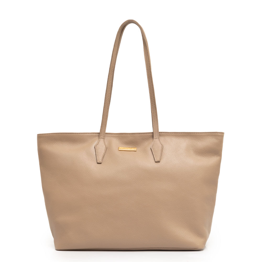 Bolsa Shopping Couro Bege