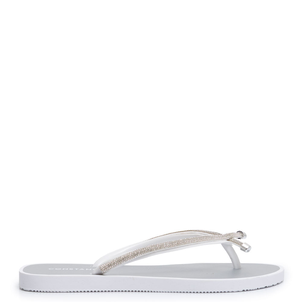 Chinelo Branco Strass