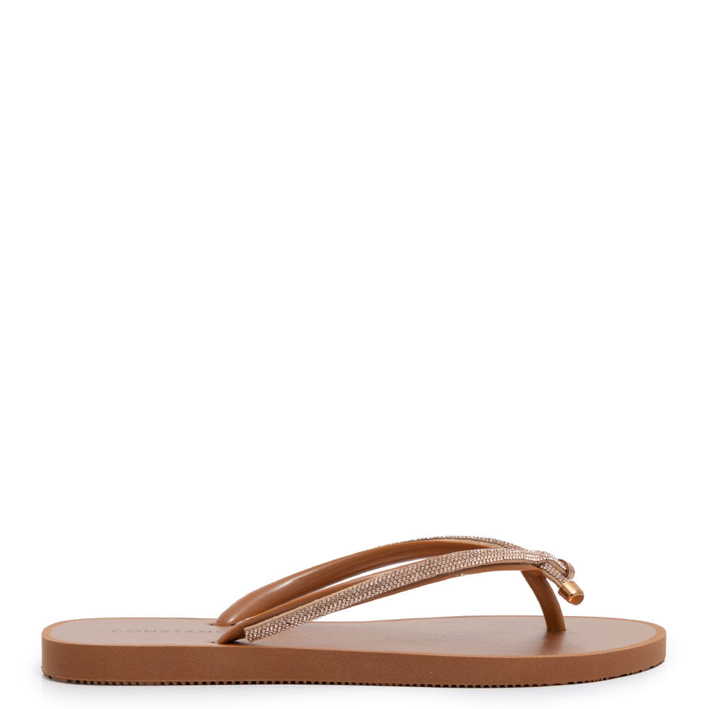 Chinelo Strass Caramelo