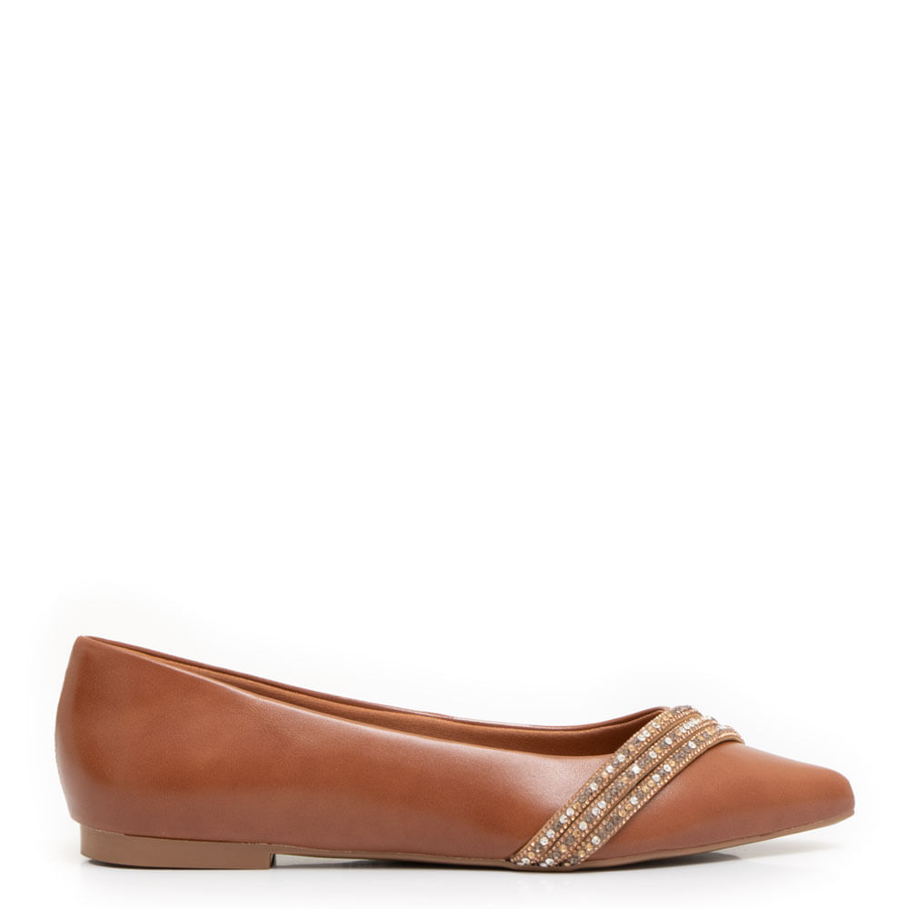 Sapatilha Caramelo Tiras Strass