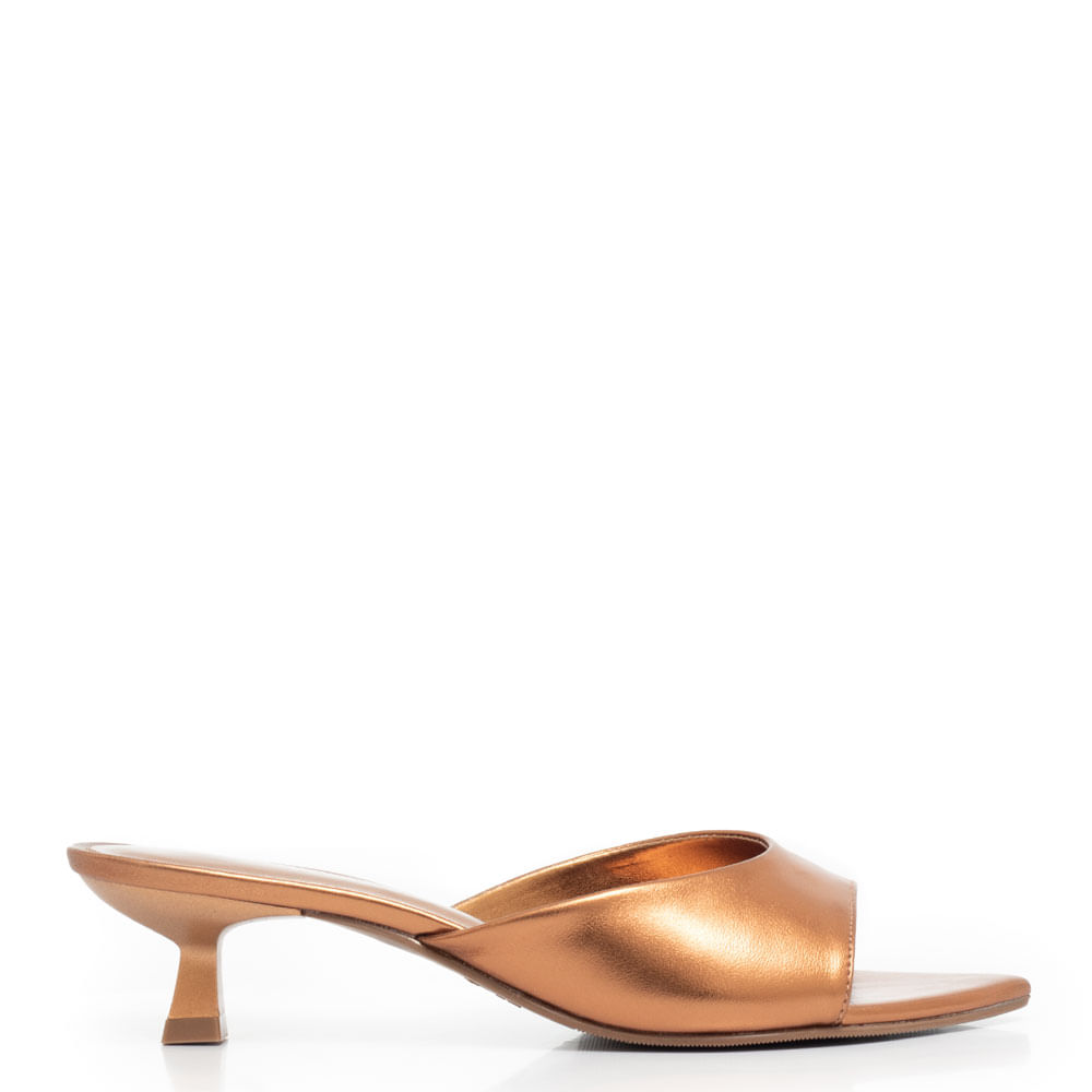 Tamanco Bronze Bico Folha
