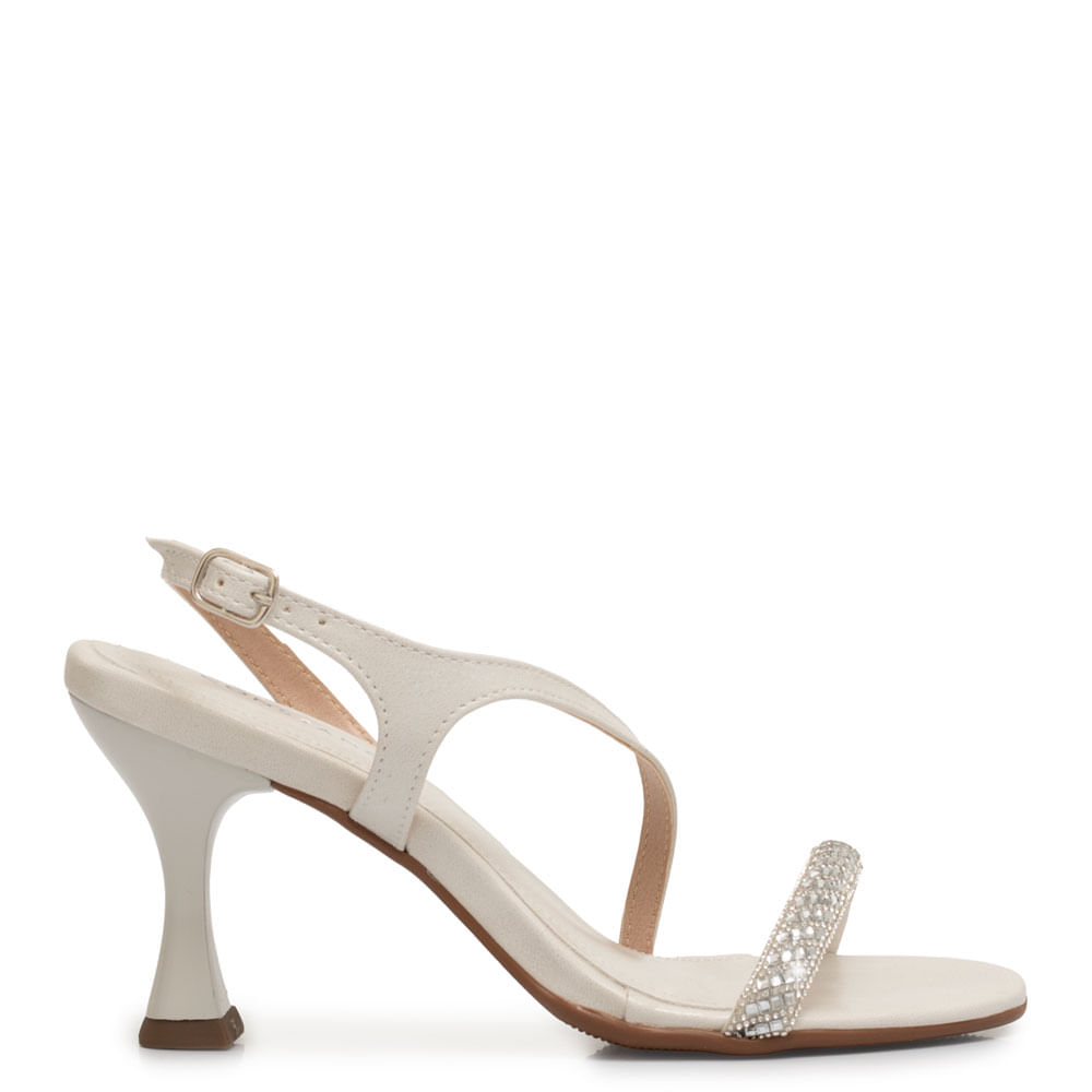 Sandália Off White Strass