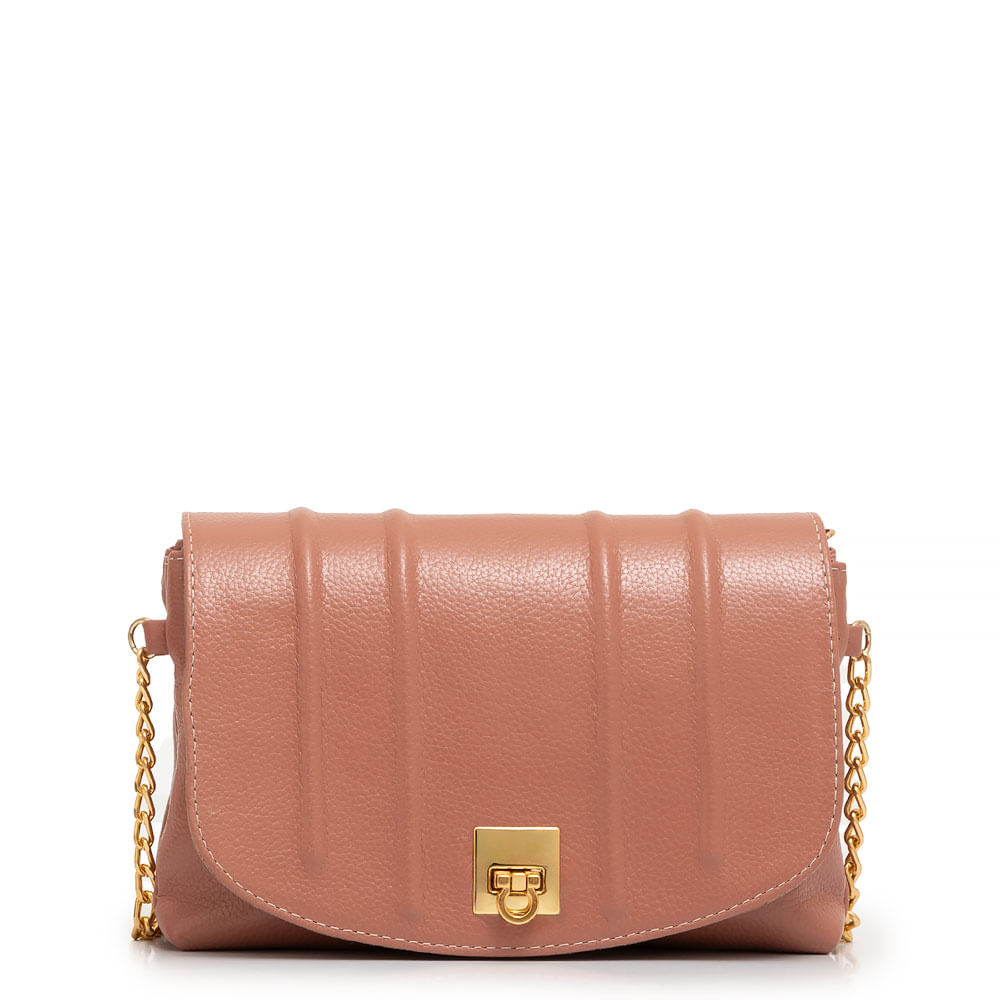 Bolsa Tiracolo Couro Rosa