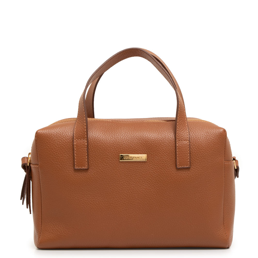 Bolsa Baú Couro Caramelo