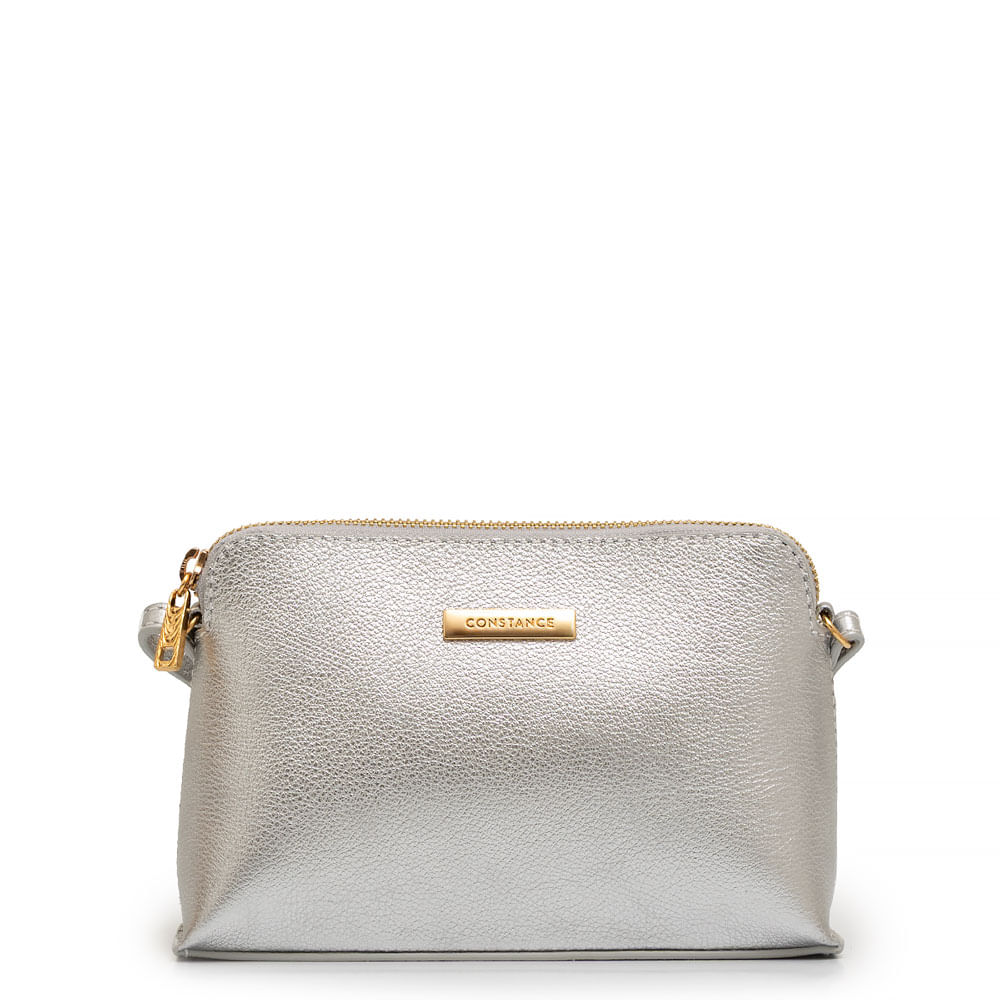 Bolsa Pequena Couro Prata