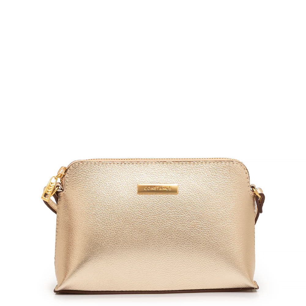 Bolsa Pequena Couro Ouro