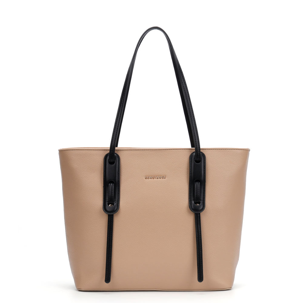 Bolsa Shopping Bicolor Bege