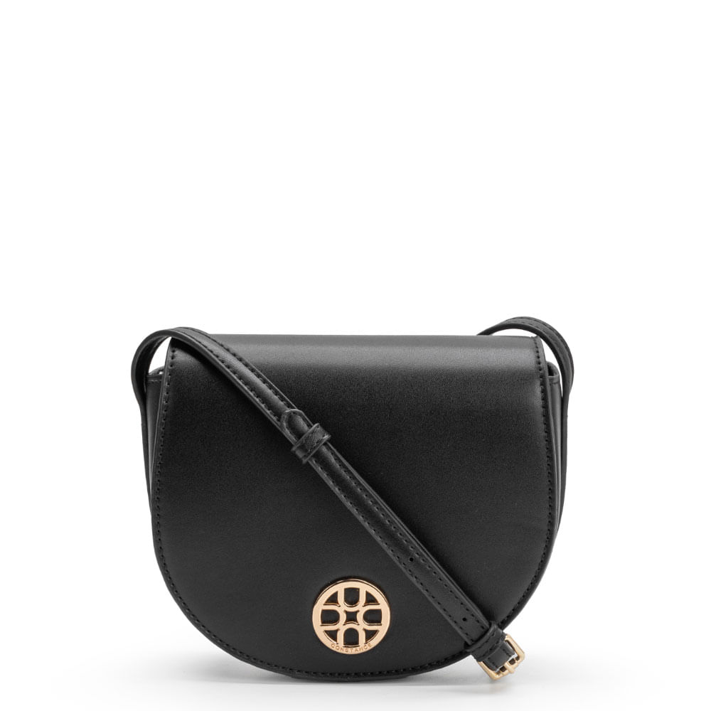 Bolsa Tiracolo Arredondada Preta