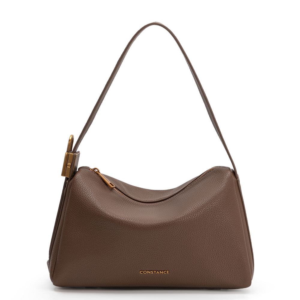 Bolsa de Ombro Cadeado Marrom