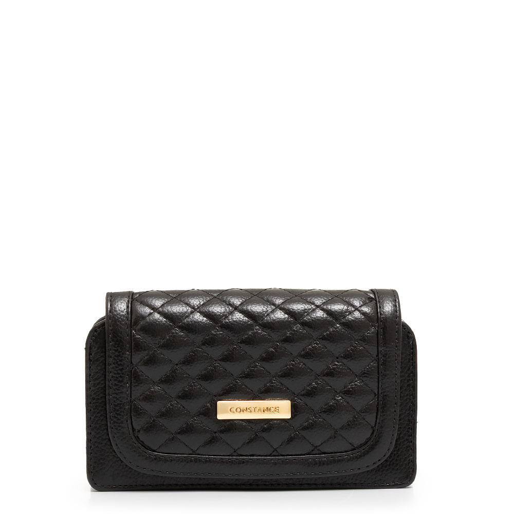 Bolsa Couro Pequena Matelassê Preta
