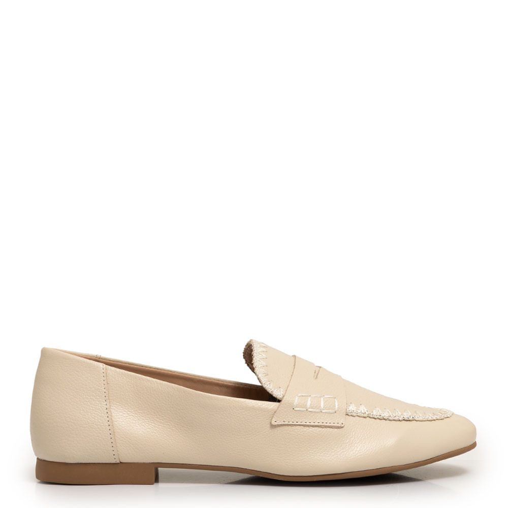 Mocassim Off White Pesponto