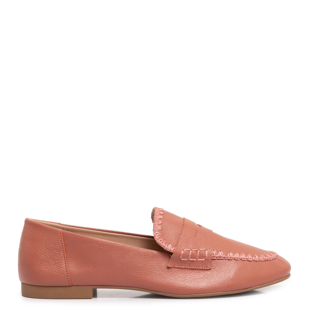 Mocassim Rosa Pesponto