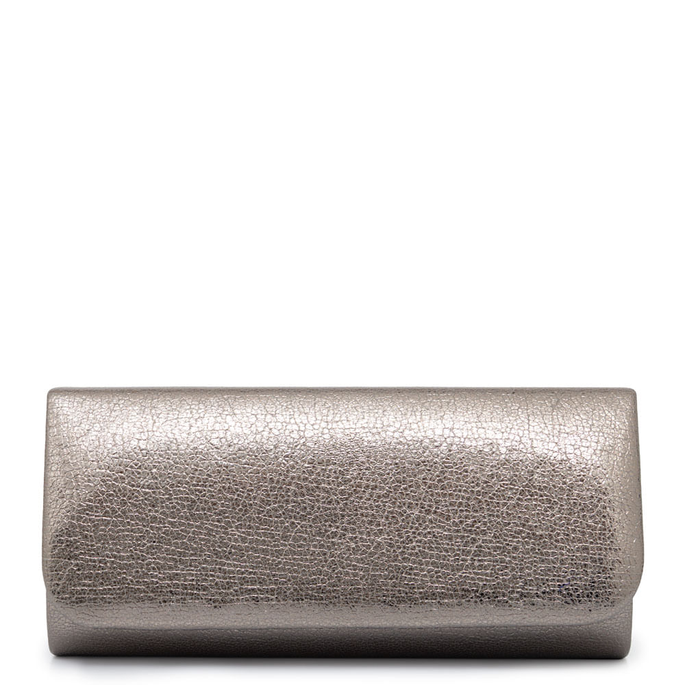 Clutch Metalizada Corrente Prata Velho