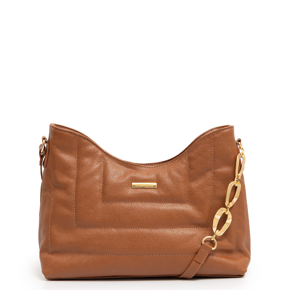 Bolsa Tiracolo Couro Enfeite Caramelo