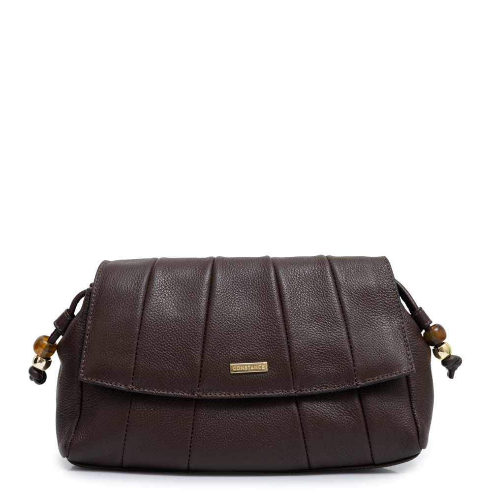 Bolsa Tiracolo Couro Recortes Café