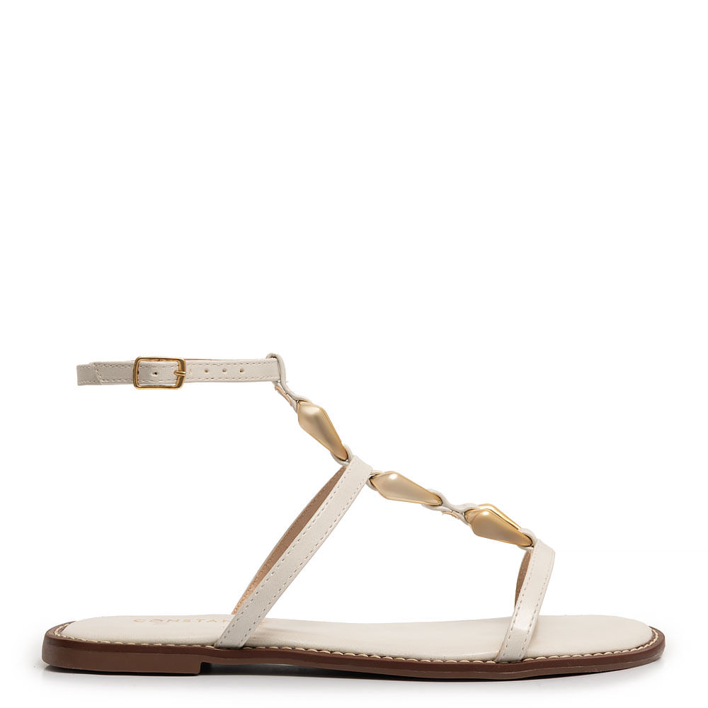 Rasteira Off White Enfeites