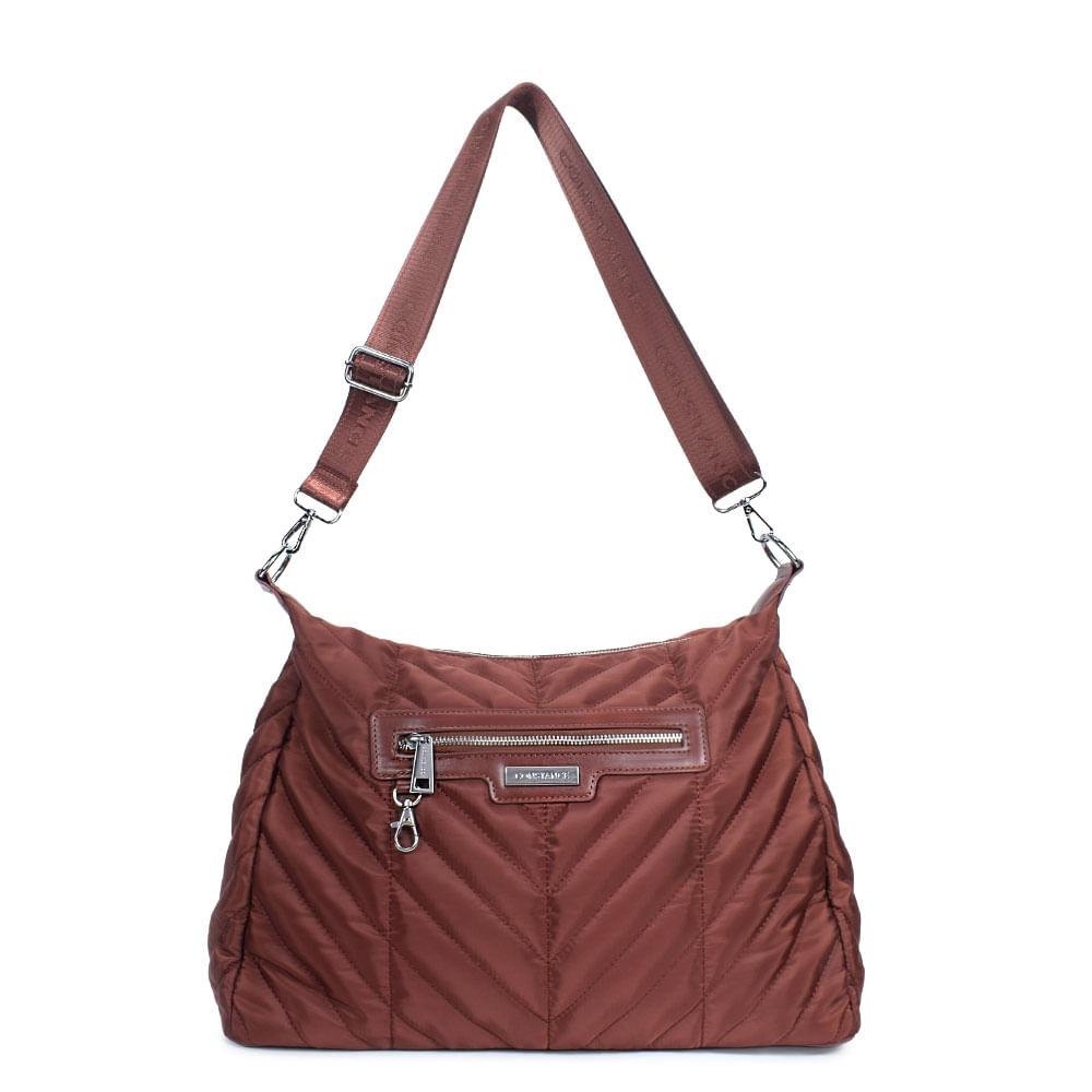 Bolsa Transversal Nylon Marrom