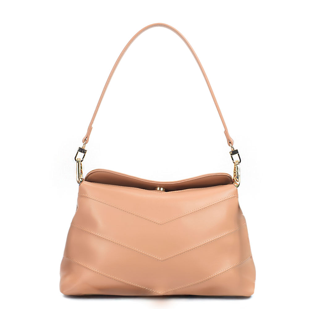 Bolsa Nude Ombro Recortes