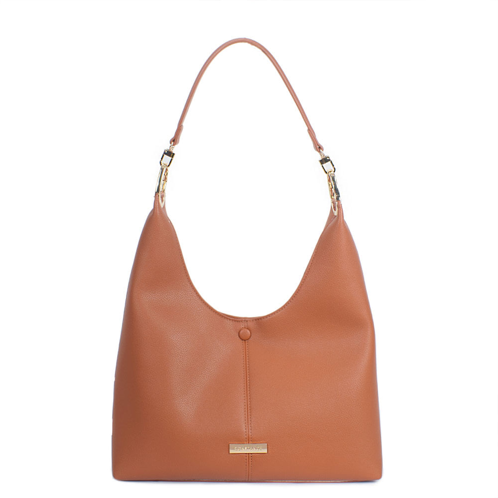 Bolsa Hobo Enfeite Orgânico Caramelo