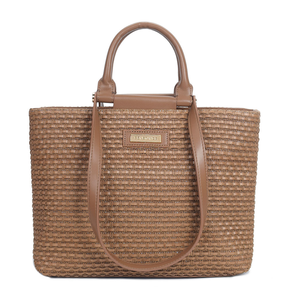 Bolsa Shopping Tramada Caramelo