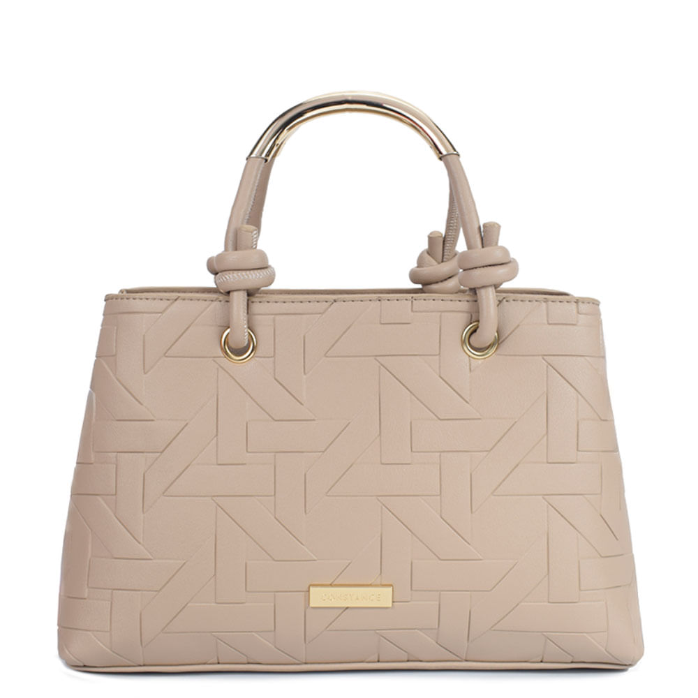 Bolsa Tote Alça Metal Bege