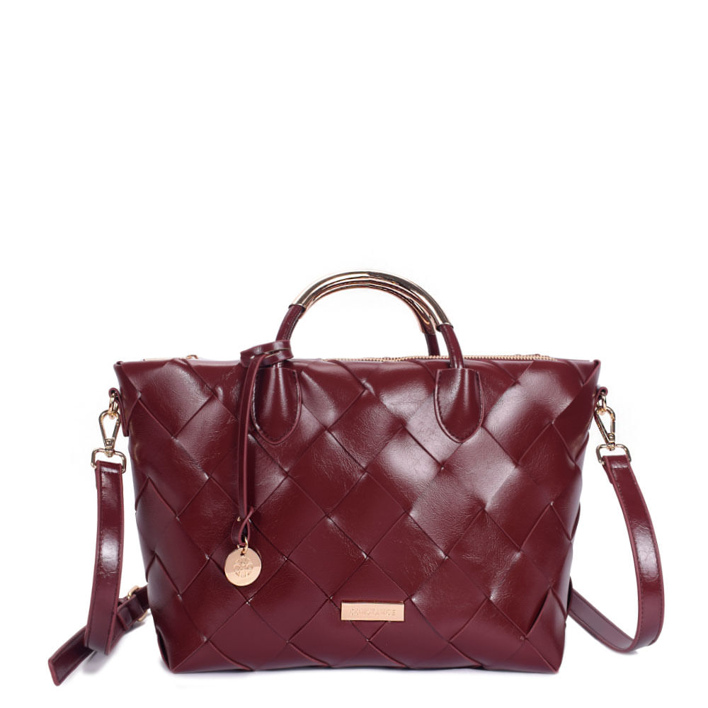 Bolsa Tressê Alça Metal Bordô