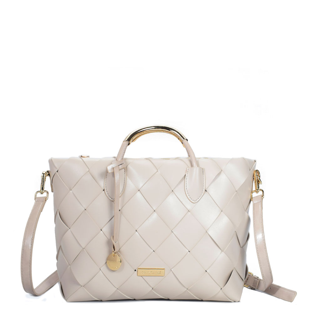 Bolsa Tressê Alça Metal Off White