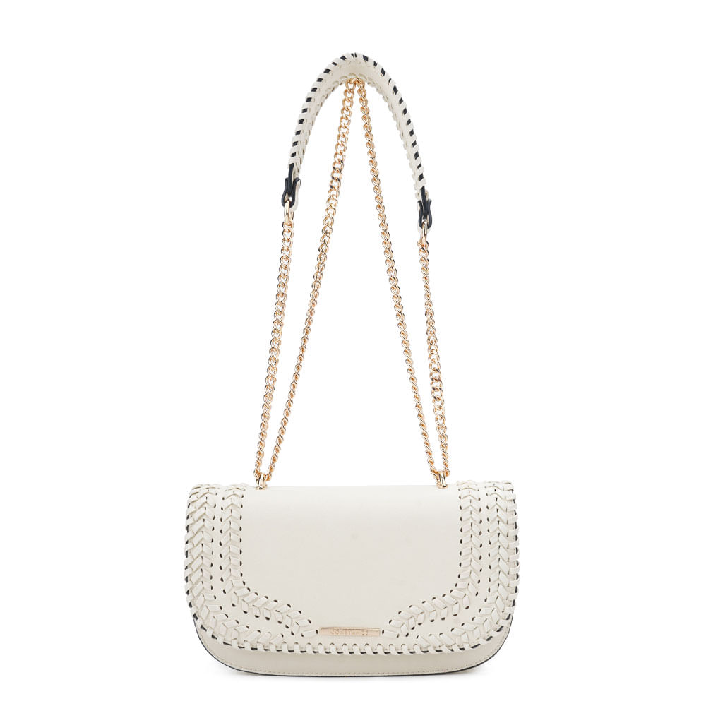Bolsa Tiracolo Trançada Off White