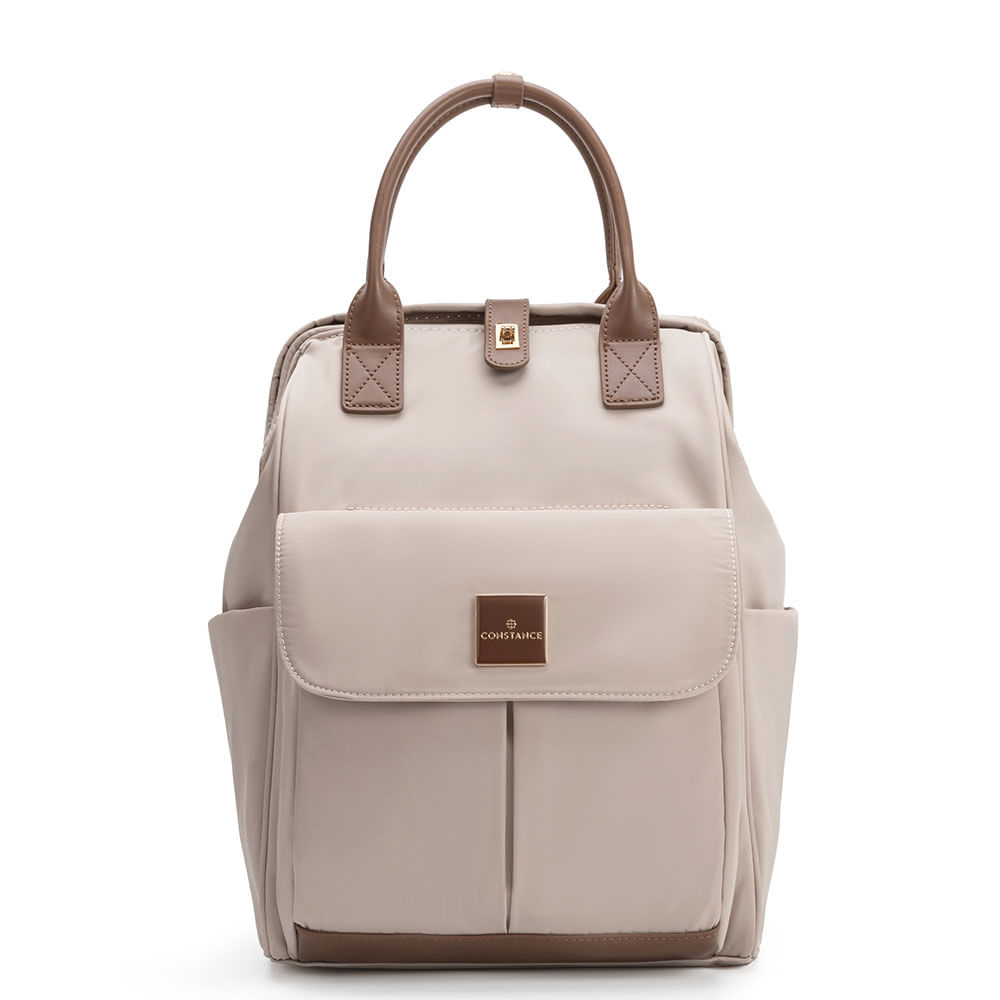 Mochila Grande Nylon Bege