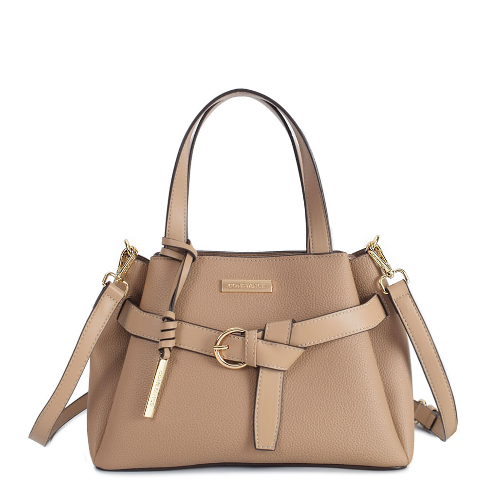 Bolsa Tiracolo Fivela Bege