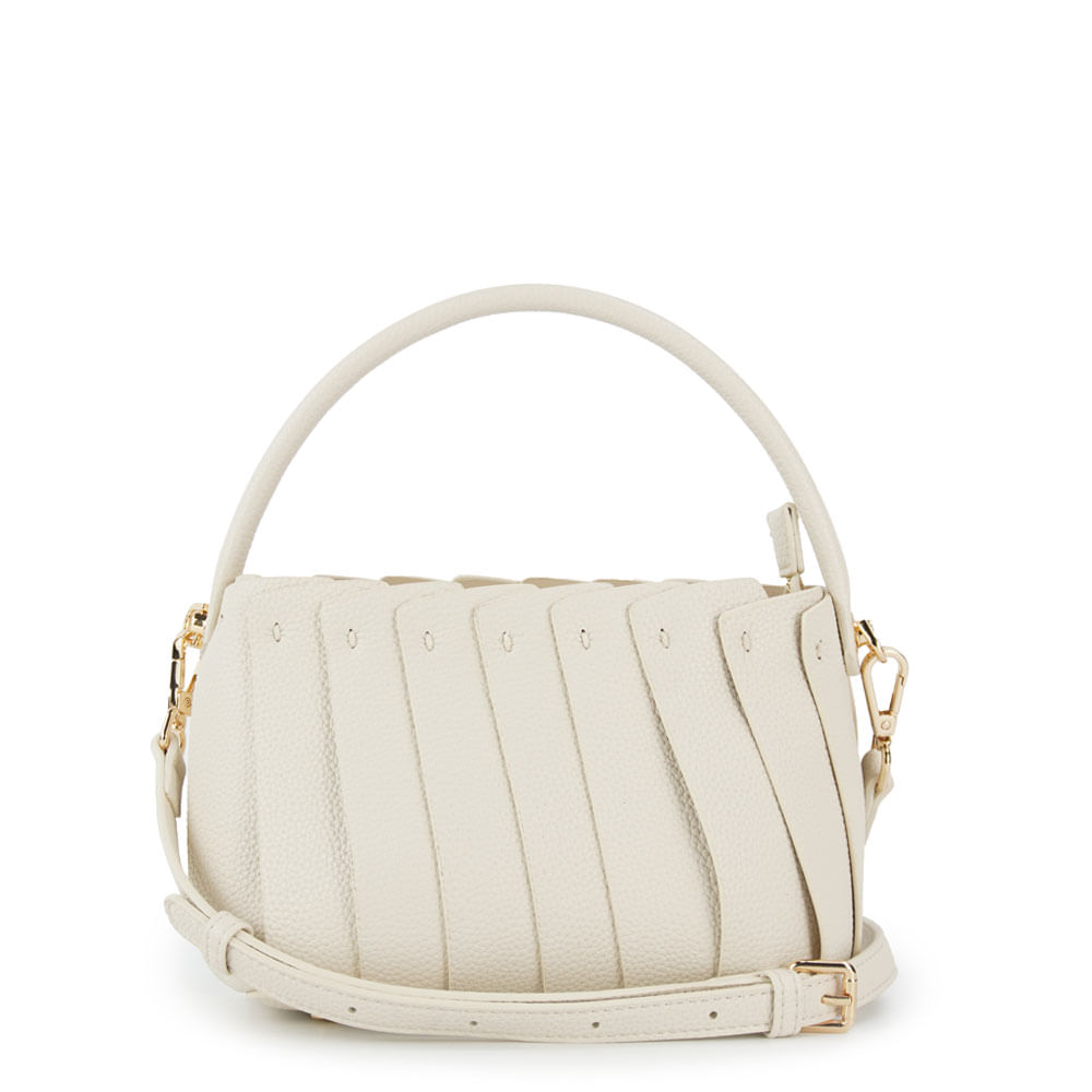 Bolsa Tiracolo Off White Texturizada