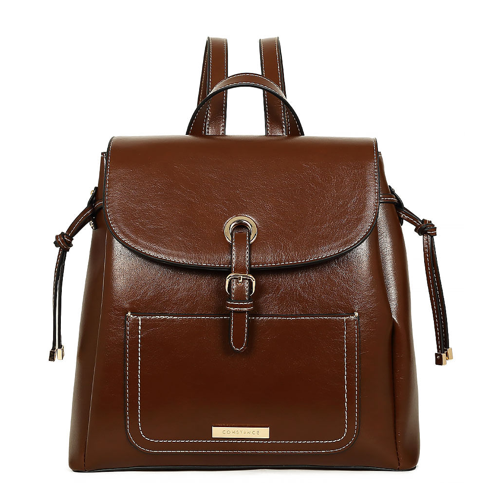 Bolsa Mochila Fivela Marrom