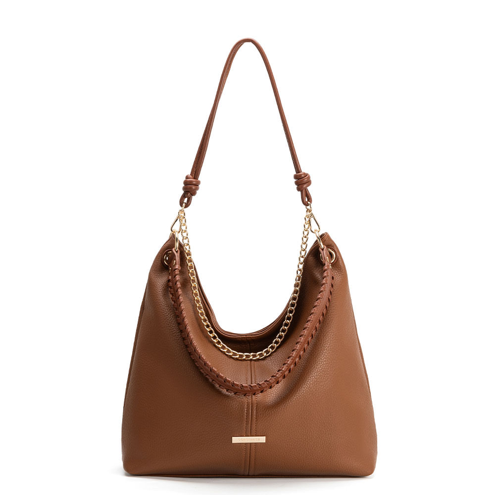 Bolsa Hobo Corrente Marrom