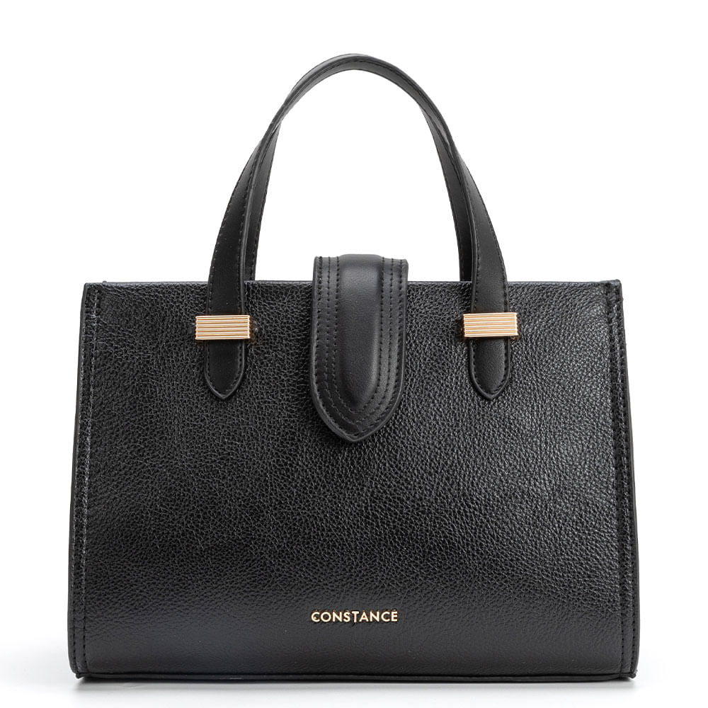 Bolsa Tote Bicolor Lapela Preta