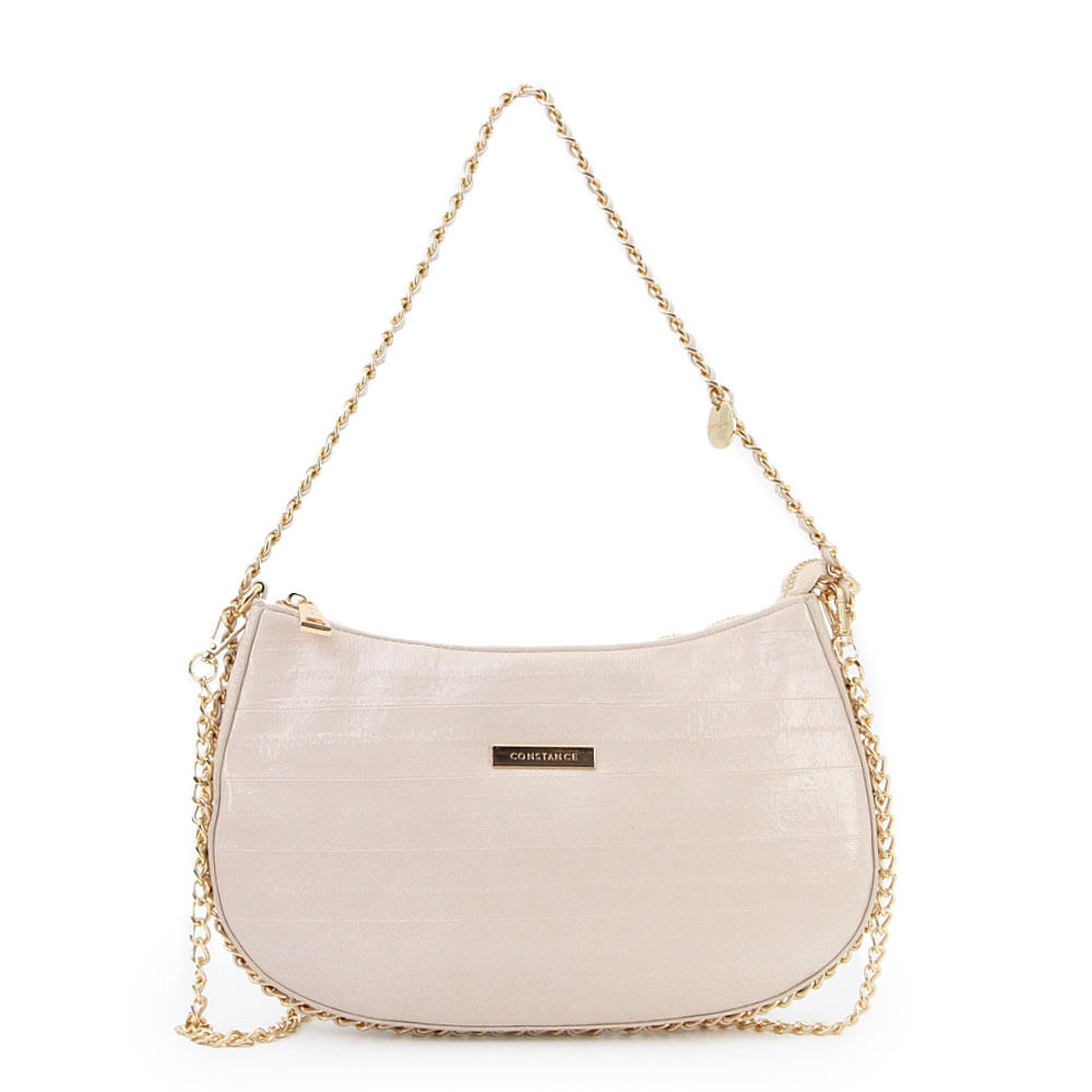 Bolsa Média Verniz Nude