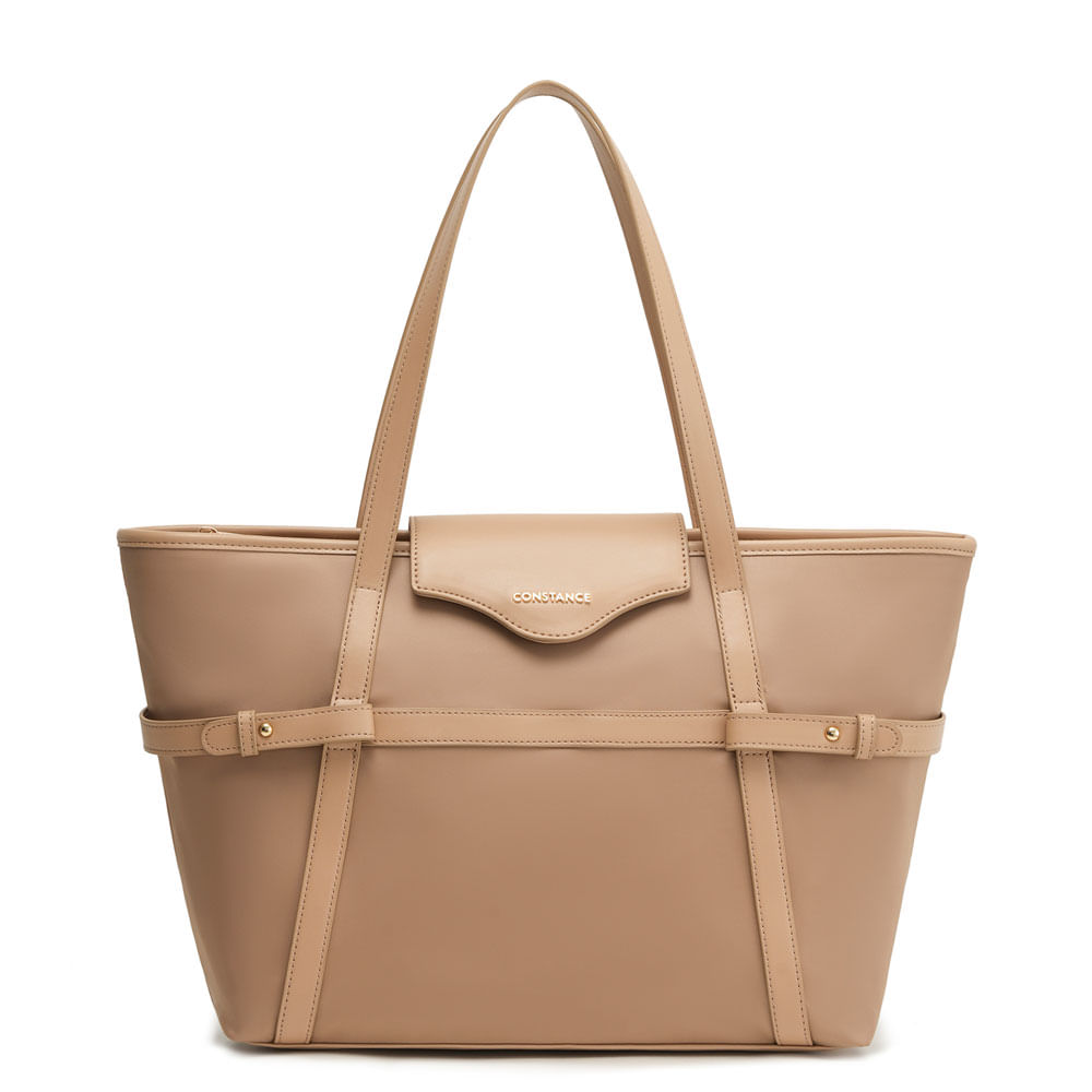 Bolsa Shopping Nylon Bege